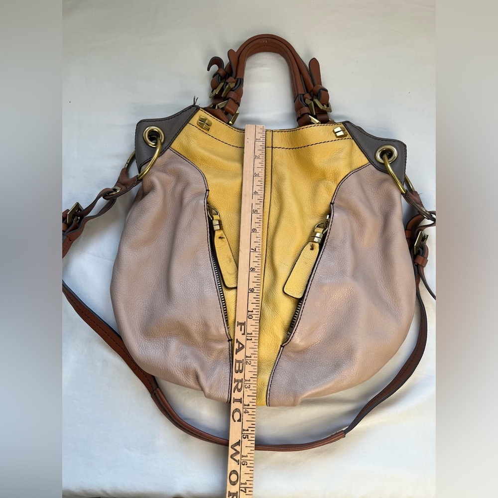 Two-Tone Leather Shoulder Bag